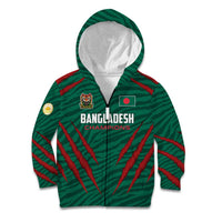 Custom Bangladesh Cricket Kid Hoodie The Tigers Go Champions - Wonder Print Shop