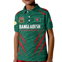 Custom Bangladesh Cricket Kid Polo Shirt The Tigers Go Champions - Wonder Print Shop