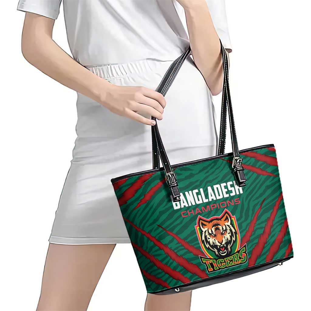 Bangladesh Cricket Leather Tote Bag The Tigers Go Champions - Wonder Print Shop