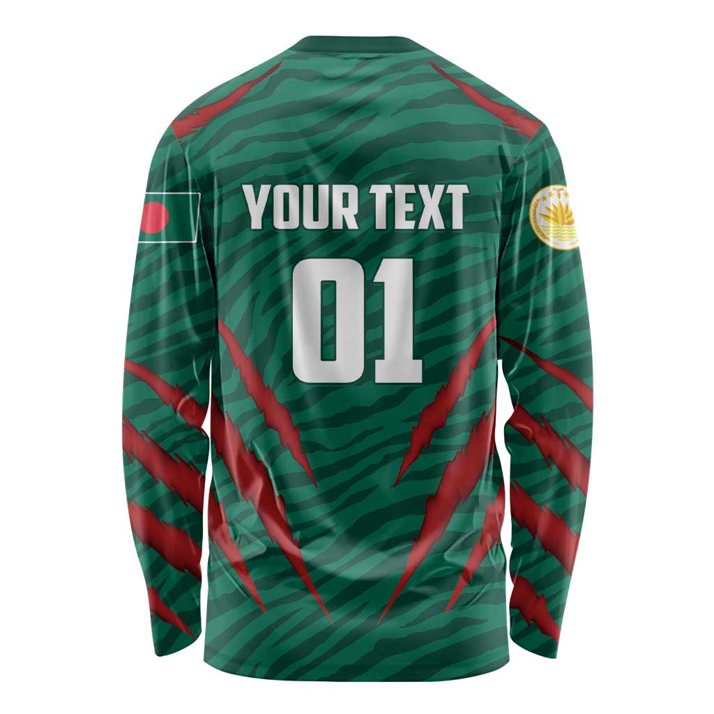 Custom Bangladesh Cricket Long Sleeve Shirt The Tigers Go Champions - Wonder Print Shop