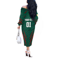 Custom Bangladesh Cricket Off The Shoulder Long Sleeve Dress The Tigers Go Champions - Wonder Print Shop