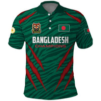 Custom Bangladesh Cricket Polo Shirt The Tigers Go Champions - Wonder Print Shop