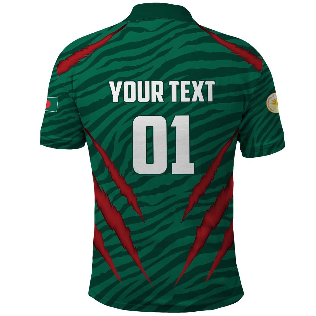 Custom Bangladesh Cricket Polo Shirt The Tigers Go Champions - Wonder Print Shop