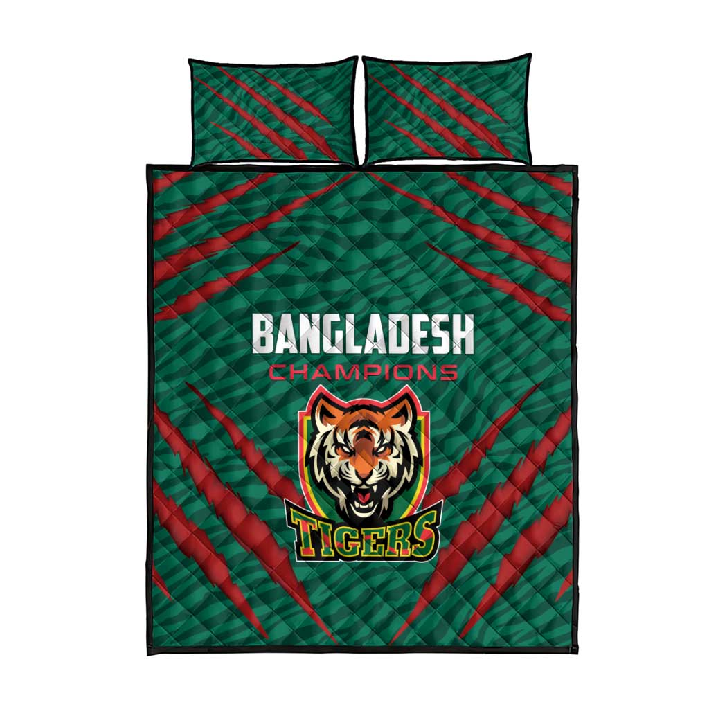 Bangladesh Cricket Quilt Bed Set The Tigers Go Champions - Wonder Print Shop