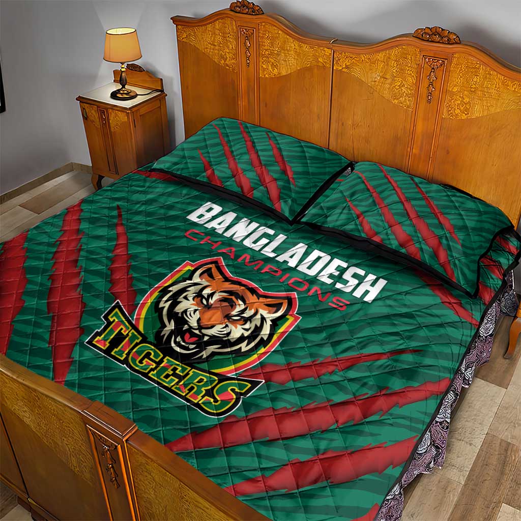Bangladesh Cricket Quilt Bed Set The Tigers Go Champions - Wonder Print Shop