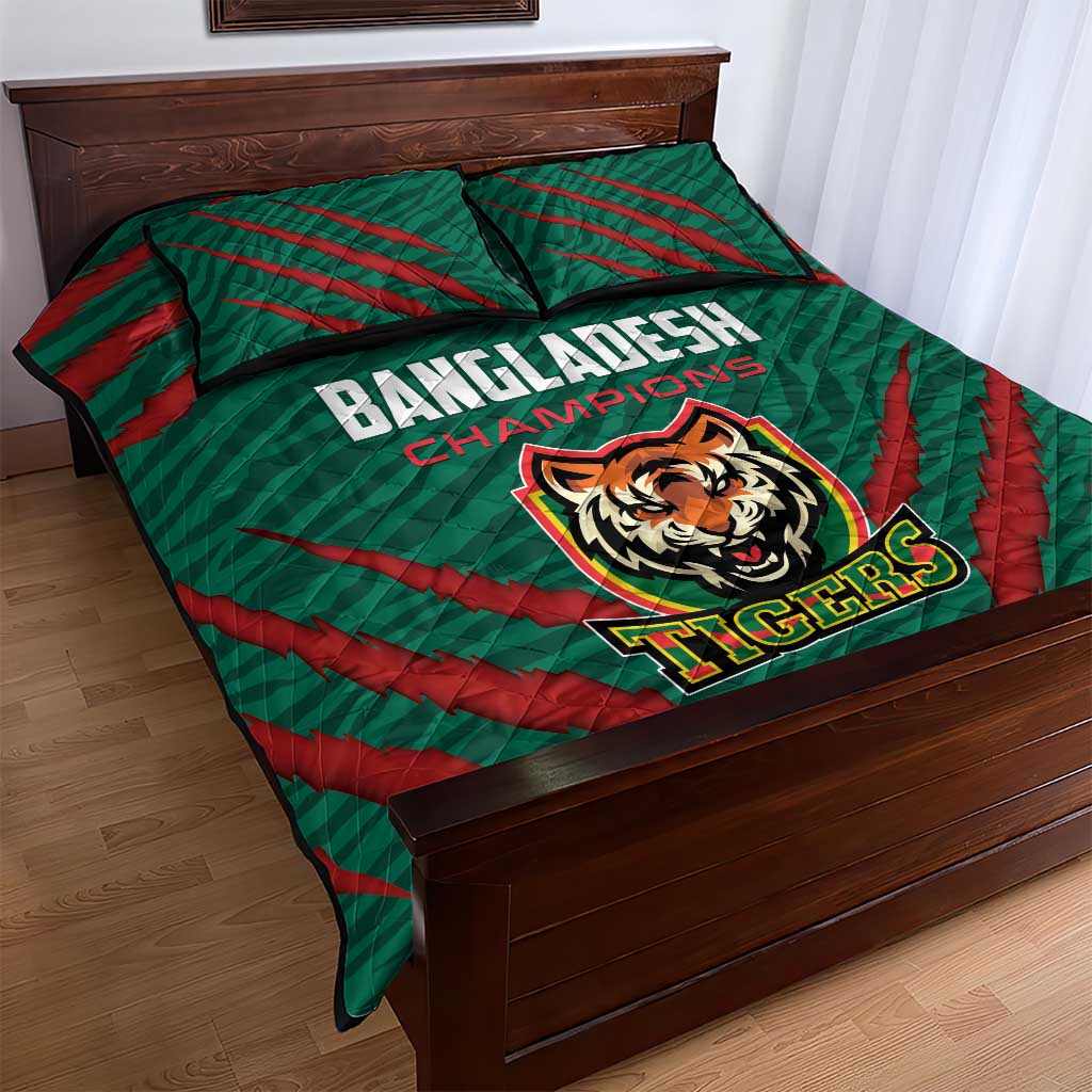 Bangladesh Cricket Quilt Bed Set The Tigers Go Champions - Wonder Print Shop