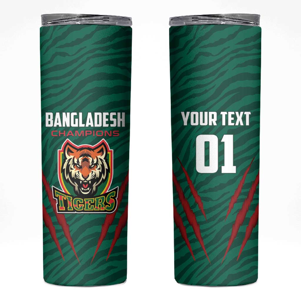 Custom Bangladesh Cricket Skinny Tumbler The Tigers Go Champions - Wonder Print Shop