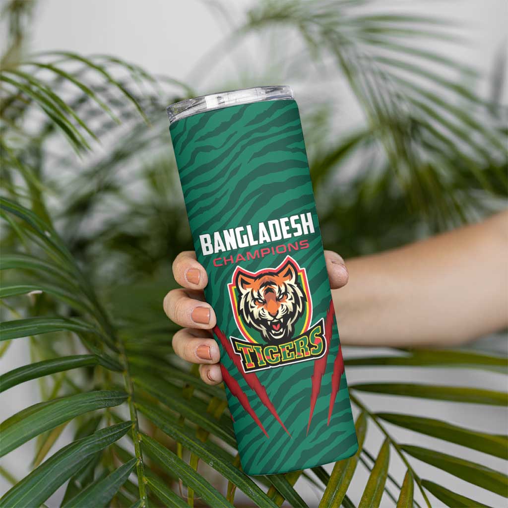 Custom Bangladesh Cricket Skinny Tumbler The Tigers Go Champions - Wonder Print Shop