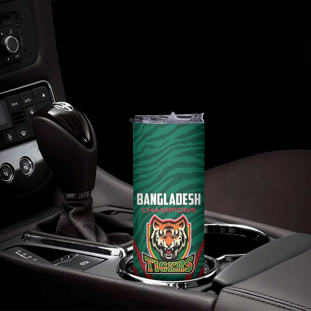 Custom Bangladesh Cricket Skinny Tumbler The Tigers Go Champions - Wonder Print Shop
