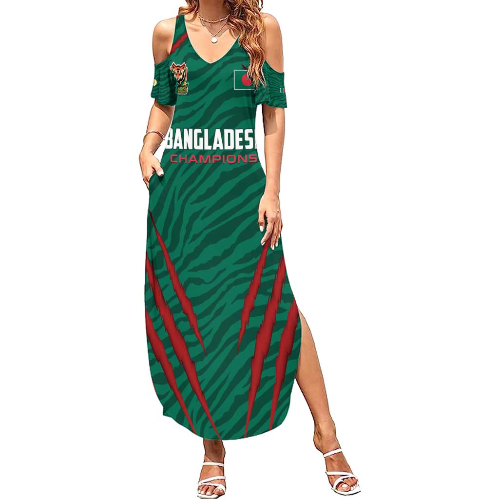 Custom Bangladesh Cricket Summer Maxi Dress The Tigers Go Champions - Wonder Print Shop