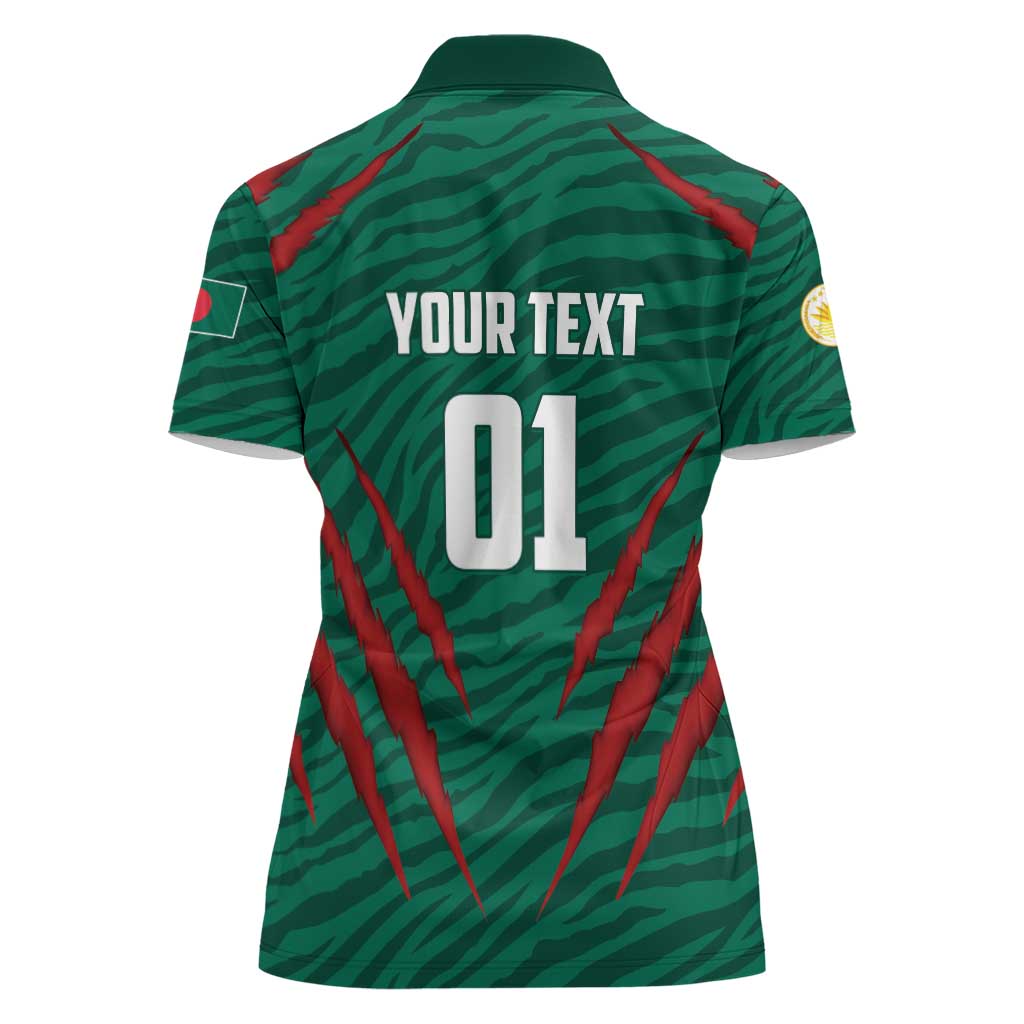Custom Bangladesh Cricket Women Polo Shirt The Tigers Go Champions - Wonder Print Shop
