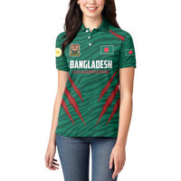 Custom Bangladesh Cricket Women Polo Shirt The Tigers Go Champions - Wonder Print Shop
