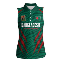 Custom Bangladesh Cricket Women Sleeveless Polo Shirt The Tigers Go Champions - Wonder Print Shop