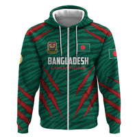 Custom Bangladesh Cricket Zip Hoodie The Tigers Go Champions - Wonder Print Shop