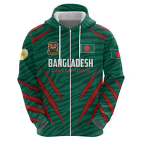 Custom Bangladesh Cricket Zip Hoodie The Tigers Go Champions - Wonder Print Shop