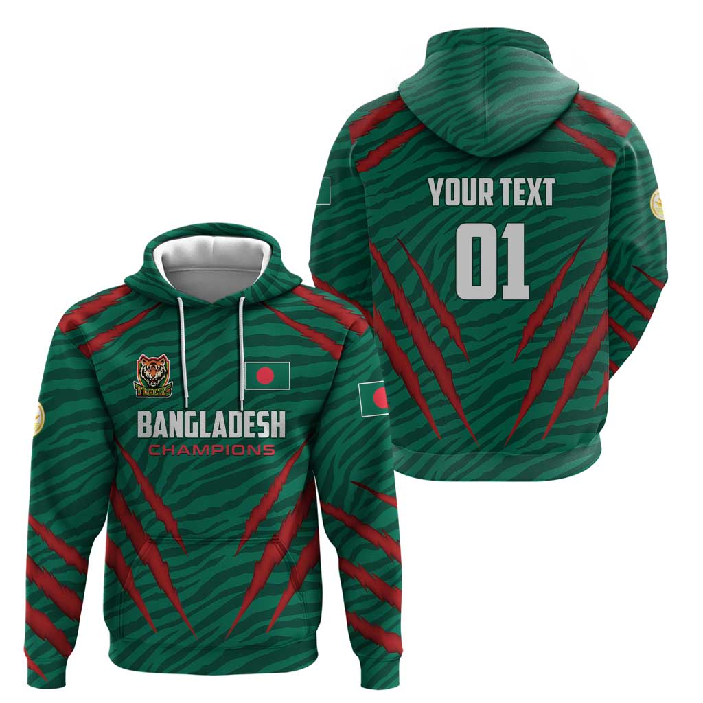 Custom Bangladesh Cricket Zip Hoodie The Tigers Go Champions - Wonder Print Shop
