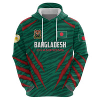 Custom Bangladesh Cricket Zip Hoodie The Tigers Go Champions - Wonder Print Shop