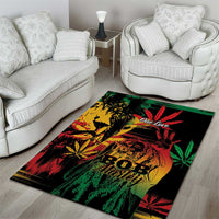 Reggae King Marley One Love Area Rug Rastafarian Lion Grunge