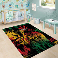 Reggae King Marley One Love Area Rug Rastafarian Lion Grunge