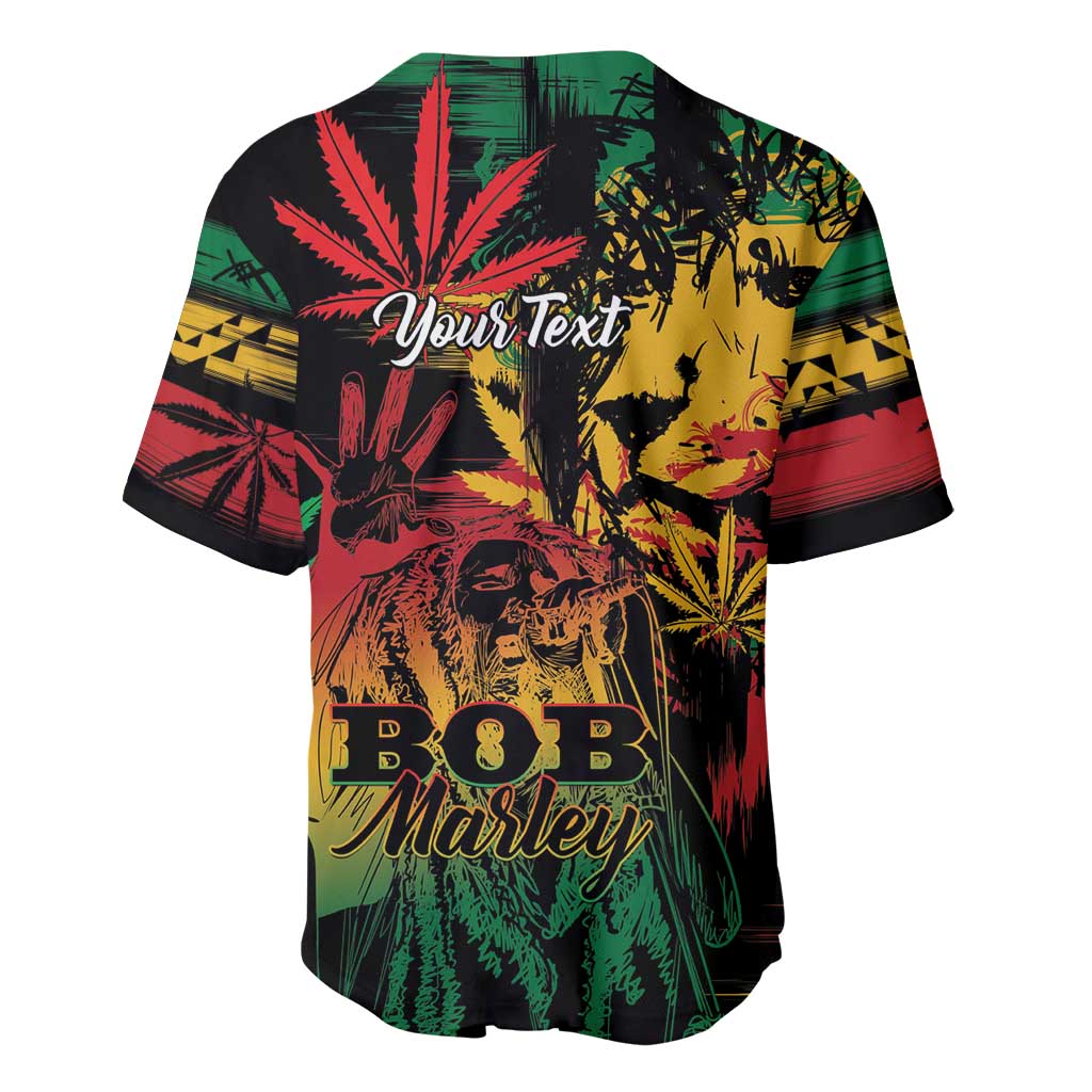 Personalized Reggae King Marley One Love Baseball Jersey Rastafarian Lion Grunge