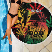 Reggae King Marley One Love Beach Blanket Rastafarian Lion Grunge