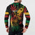 Personalized Reggae King Marley One Love Button Sweatshirt Rastafarian Lion Grunge