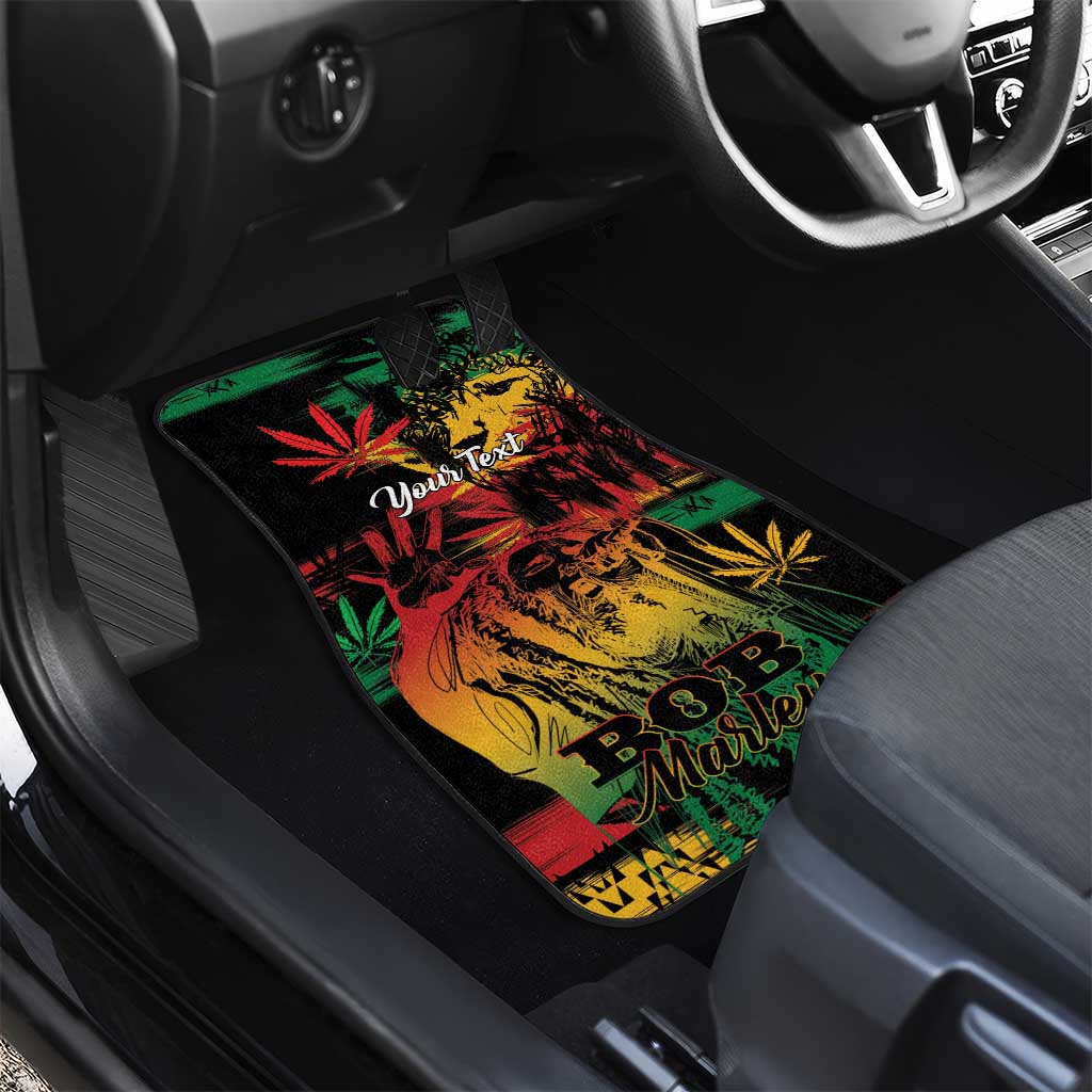 Reggae King Marley One Love Car Mats Rastafarian Lion Grunge
