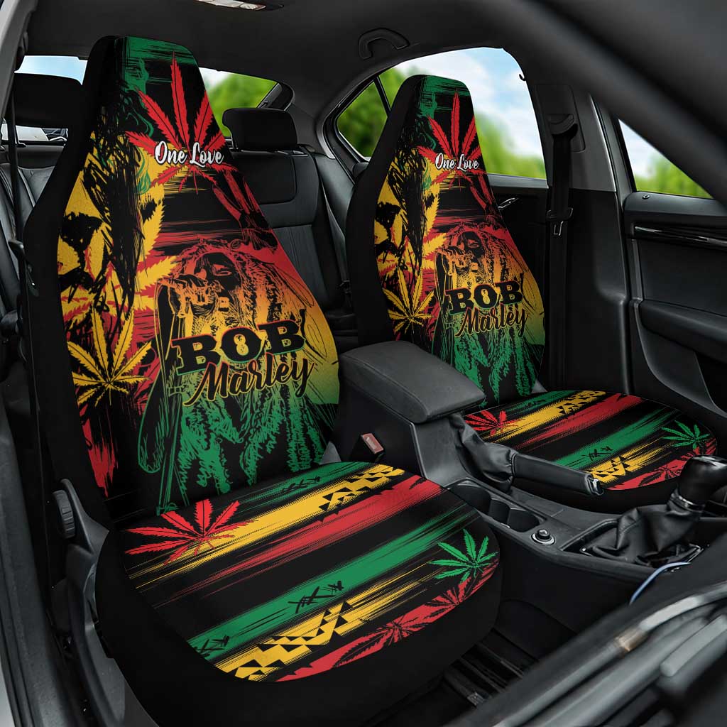 Reggae King Marley One Love Car Seat Cover Rastafarian Lion Grunge