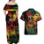 Personalized Reggae King Marley One Love Couples Matching Off Shoulder Maxi Dress and Hawaiian Shirt Rastafarian Lion Grunge