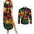 Personalized Reggae King Marley One Love Couples Matching Summer Maxi Dress and Long Sleeve Button Shirt Rastafarian Lion Grunge