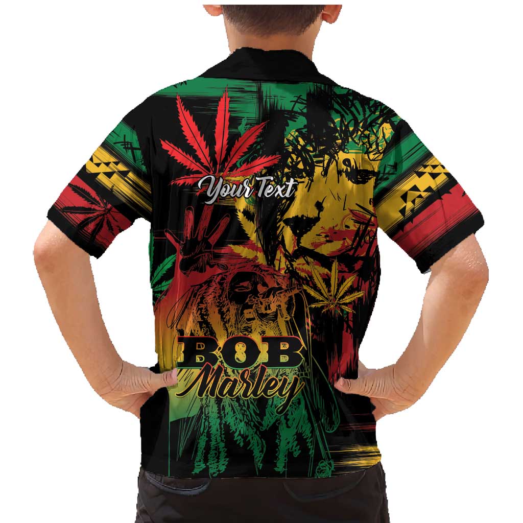 Personalized Reggae King Marley One Love Family Matching Mermaid Dress and Hawaiian Shirt Rastafarian Lion Grunge