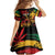 Personalized Reggae King Marley One Love Family Matching Off The Shoulder Long Sleeve Dress and Hawaiian Shirt Rastafarian Lion Grunge
