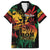 Personalized Reggae King Marley One Love Family Matching Off The Shoulder Long Sleeve Dress and Hawaiian Shirt Rastafarian Lion Grunge