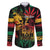 Personalized Reggae King Marley One Love Family Matching Off The Shoulder Long Sleeve Dress and Hawaiian Shirt Rastafarian Lion Grunge