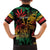 Personalized Reggae King Marley One Love Family Matching Off Shoulder Maxi Dress and Hawaiian Shirt Rastafarian Lion Grunge