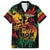 Personalized Reggae King Marley One Love Family Matching Off Shoulder Maxi Dress and Hawaiian Shirt Rastafarian Lion Grunge