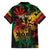 Personalized Reggae King Marley One Love Family Matching Off Shoulder Maxi Dress and Hawaiian Shirt Rastafarian Lion Grunge