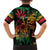 Personalized Reggae King Marley One Love Family Matching Short Sleeve Bodycon Dress and Hawaiian Shirt Rastafarian Lion Grunge