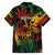 Personalized Reggae King Marley One Love Family Matching Short Sleeve Bodycon Dress and Hawaiian Shirt Rastafarian Lion Grunge