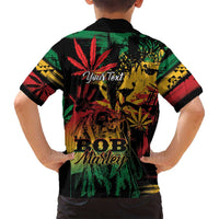 Personalized Reggae King Marley One Love Family Matching Tank Maxi Dress and Hawaiian Shirt Rastafarian Lion Grunge
