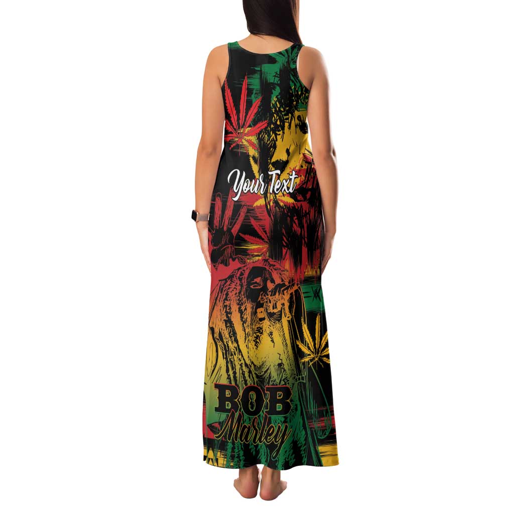 Personalized Reggae King Marley One Love Family Matching Tank Maxi Dress and Hawaiian Shirt Rastafarian Lion Grunge