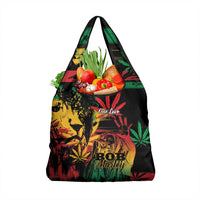 Reggae King Marley One Love Grocery Bag Rastafarian Lion Grunge
