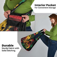 Reggae King Marley One Love Grocery Bag Rastafarian Lion Grunge