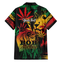 Personalized Reggae King Marley One Love Hawaiian Shirt Rastafarian Lion Grunge
