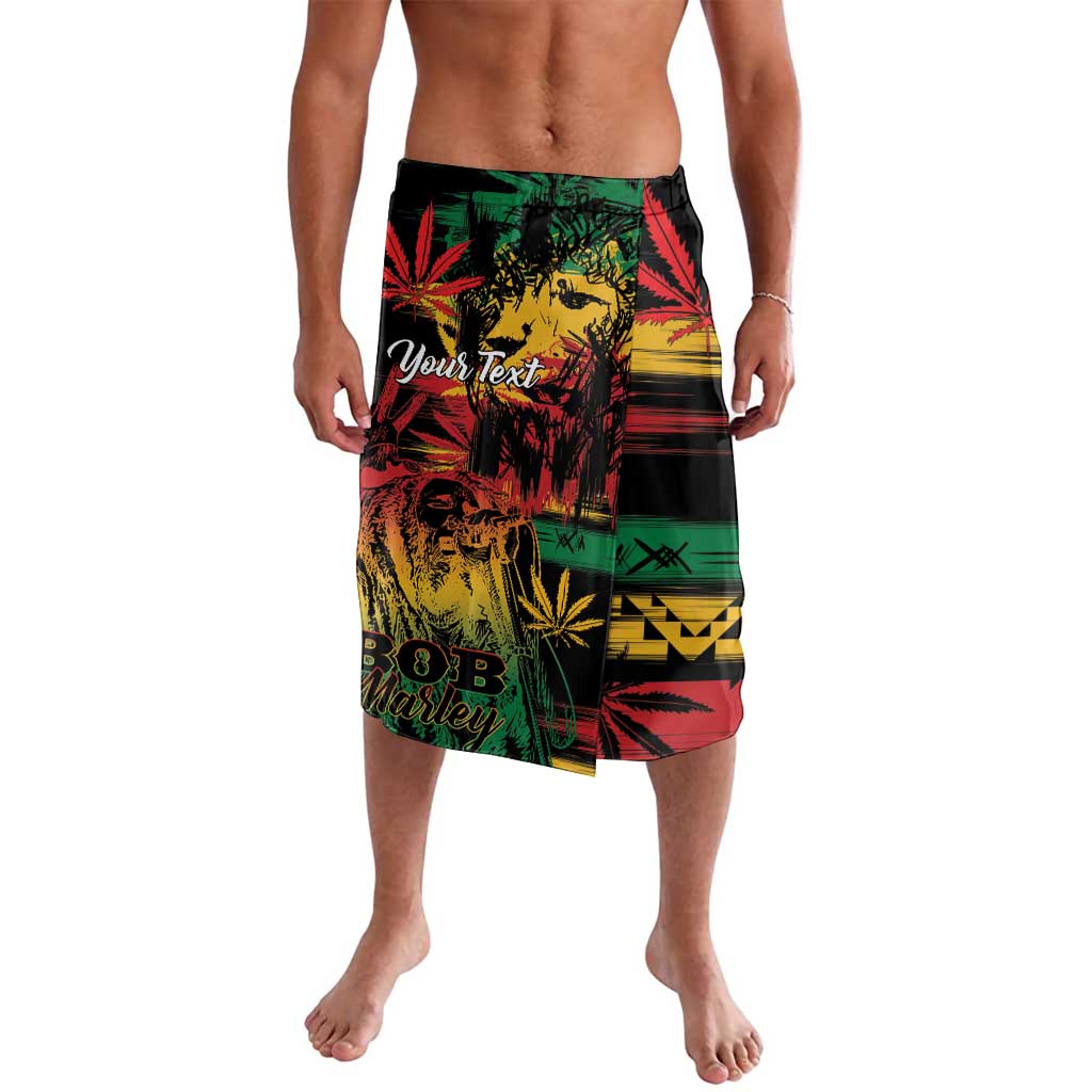 Personalized Reggae King Marley One Love Lavalava Rastafarian Lion Grunge