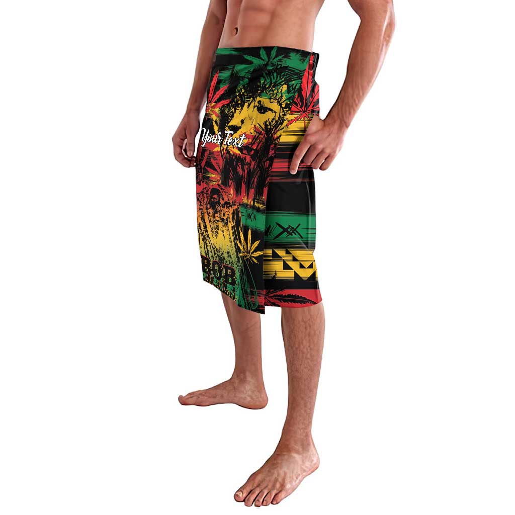 Personalized Reggae King Marley One Love Lavalava Rastafarian Lion Grunge