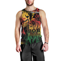 Personalized Reggae King Marley One Love Men Tank Top Rastafarian Lion Grunge