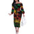 Personalized Reggae King Marley One Love Off The Shoulder Long Sleeve Dress Rastafarian Lion Grunge