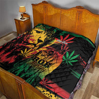 Reggae King Marley One Love Quilt Rastafarian Lion Grunge - Wonder Print Shop