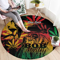 Reggae King Marley One Love Round Carpet Rastafarian Lion Grunge - Wonder Print Shop